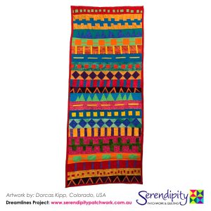 Stripey colourful quilt